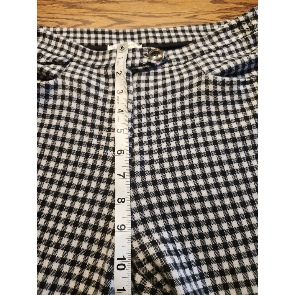 Anthropologie Pants Womens Crop Flare Ankle Knit Black & White Plaid Size 2 - Picture 5 of 10